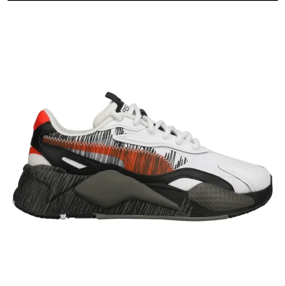 Puma RsX3 Render Lace Up  Youth White Grey Sneakers Sz 6C #386902-01